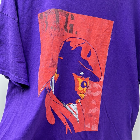 VINTAGE Y2K NOTORIOUS B.I.G. MENS SIZE 2XL T-SHIRT PURPLE TEES - Picture 2 of 10